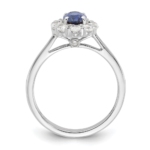 10K White Gold Lab Grown VS/SI FGH Dia & Cr. Oval Blue Sapphire Fashion Rin - Image 2