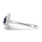10K White Gold Lab Grown VS/SI FGH Dia & Cr. Oval Blue Sapphire Fashion Rin - Image 3