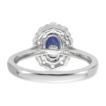 10K White Gold Lab Grown VS/SI FGH Dia & Cr. Oval Blue Sapphire Fashion Rin - Image 5