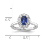 10K White Gold Lab Grown VS/SI FGH Dia & Cr. Oval Blue Sapphire Fashion Rin - Image 7