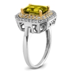 14K Two-Tone Lab Grown VS/SI FGH Dia & Created Yellow Sapphire Ring - Image 7
