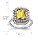 14K Two-Tone Lab Grown VS/SI FGH Dia & Created Yellow Sapphire Ring - Image 8