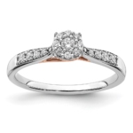 14K Two-tone Lab Grown Diamond VS/SI FGH Heart Promise Ring