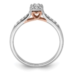 14K Two-tone Lab Grown Diamond VS/SI FGH Heart Promise Ring - Image 3