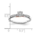 14K Two-tone Lab Grown Diamond VS/SI FGH Heart Promise Ring - Image 7