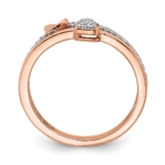 14K Rose Gold Lab Grown VS/SI FGH Dia Hearts Ring - Image 2