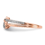 14K Rose Gold Lab Grown VS/SI FGH Dia Hearts Ring - Image 4