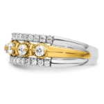 14K Two-Tone Lab Grown Diamond VS/SI FGH Band - Image 3