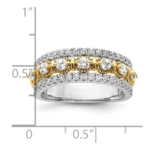 14K Two-Tone Lab Grown Diamond VS/SI FGH Band - Image 7