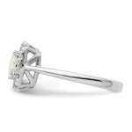 14K White Gold Lab Grown VS/SI FGH Dia and Opal Halo Ring - Image 3