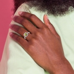 14K White Gold Lab Grown VS/SI FGH Dia and Peridot Halo Ring - Image 8