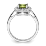 14K White Gold Lab Grown VS/SI FGH Dia and Peridot Halo Ring - Image 2