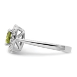 14K White Gold Lab Grown VS/SI FGH Dia and Peridot Halo Ring - Image 3