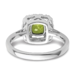 14K White Gold Lab Grown VS/SI FGH Dia and Peridot Halo Ring - Image 5