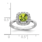 14K White Gold Lab Grown VS/SI FGH Dia and Peridot Halo Ring - Image 7