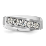 10K White Gold Lab Grown Diamond VS/SI FGH Men's 5-Stone Ring - Image 4