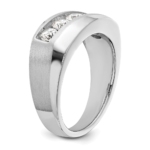 10K White Gold Lab Grown Diamond VS/SI FGH Men's 5-Stone Ring - Image 6