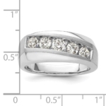 10K White Gold Lab Grown Diamond VS/SI FGH Men's 5-Stone Ring - Image 7