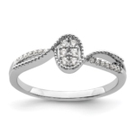 14K White Gold First Promise Lab Grown VS/SI FGH Dia Small Cluster Promise