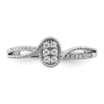 14K White Gold First Promise Lab Grown VS/SI FGH Dia Small Cluster Promise - Image 4