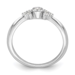 14K White Gold First PromiseLab Grown VS/SI FGH Dia Round Bezel Promise Rin - Image 2
