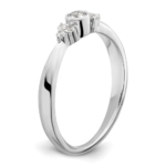 14K White Gold First PromiseLab Grown VS/SI FGH Dia Round Bezel Promise Rin - Image 6