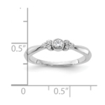 14K White Gold First PromiseLab Grown VS/SI FGH Dia Round Bezel Promise Rin - Image 7