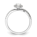 14K White Gold Lab Grown VS/SI FGH Dia Two Promises Halo Complete Eng Ring - Image 3