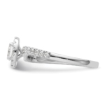 14K White Gold Lab Grown VS/SI FGH Dia Two Promises Halo Complete Eng Ring - Image 4