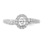 14K White Gold Lab Grown VS/SI FGH Dia Two Promises Halo Complete Eng Ring - Image 5