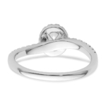 14K White Gold Lab Grown VS/SI FGH Dia Two Promises Halo Complete Eng Ring - Image 6