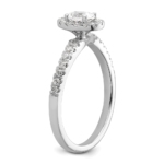 14K White Gold Lab Grown VS/SI FGH Dia Two Promises Halo Complete Eng Ring - Image 7