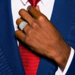 14K White Gold Lab Grown VS/SI FGH Dia Side Design Men's Ring - Image 8