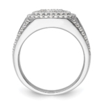 14K White Gold Lab Grown VS/SI FGH Dia Side Design Men's Ring - Image 2