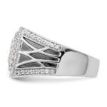 14K White Gold Lab Grown VS/SI FGH Dia Side Design Men's Ring - Image 3