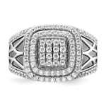 14K White Gold Lab Grown VS/SI FGH Dia Side Design Men's Ring - Image 4