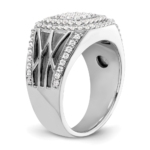 14K White Gold Lab Grown VS/SI FGH Dia Side Design Men's Ring - Image 6
