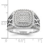14K White Gold Lab Grown VS/SI FGH Dia Side Design Men's Ring - Image 7
