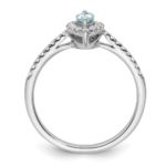 14K White Gold Lab Grown VS/SI FGH Dia and Aquamarine Ring - Image 2