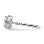 14K White Gold Lab Grown VS/SI FGH Dia and Aquamarine Ring - Image 3