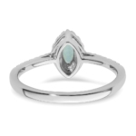 14K White Gold Lab Grown VS/SI FGH Dia and Aquamarine Ring - Image 5