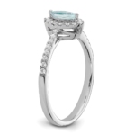 14K White Gold Lab Grown VS/SI FGH Dia and Aquamarine Ring - Image 6