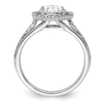 True Origin White Gold 1/3 carat Lab Grown Diamond VS/SI  D E F  Semi Mount Round Fancy Halo Engagement Ring - Image 2