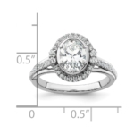 True Origin White Gold 1/3 carat Lab Grown Diamond VS/SI  D E F  Semi Mount Round Fancy Halo Engagement Ring - Image 7