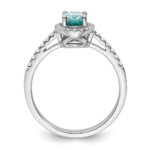 14K White Gold Pure Serenity Lab Grown Diamond Oval Created Paraiba Ring - Image 2