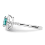 14K White Gold Pure Serenity Lab Grown Diamond Oval Created Paraiba Ring - Image 3