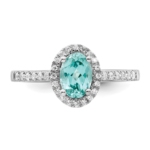 14K White Gold Pure Serenity Lab Grown Diamond Oval Created Paraiba Ring - Image 4