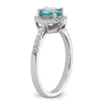14K White Gold Pure Serenity Lab Grown Diamond Oval Created Paraiba Ring - Image 6