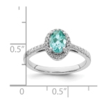 14K White Gold Pure Serenity Lab Grown Diamond Oval Created Paraiba Ring - Image 7