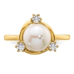14K Lab Grown VS/SI FGH Dia & FWC Pearl Ring - Image 4